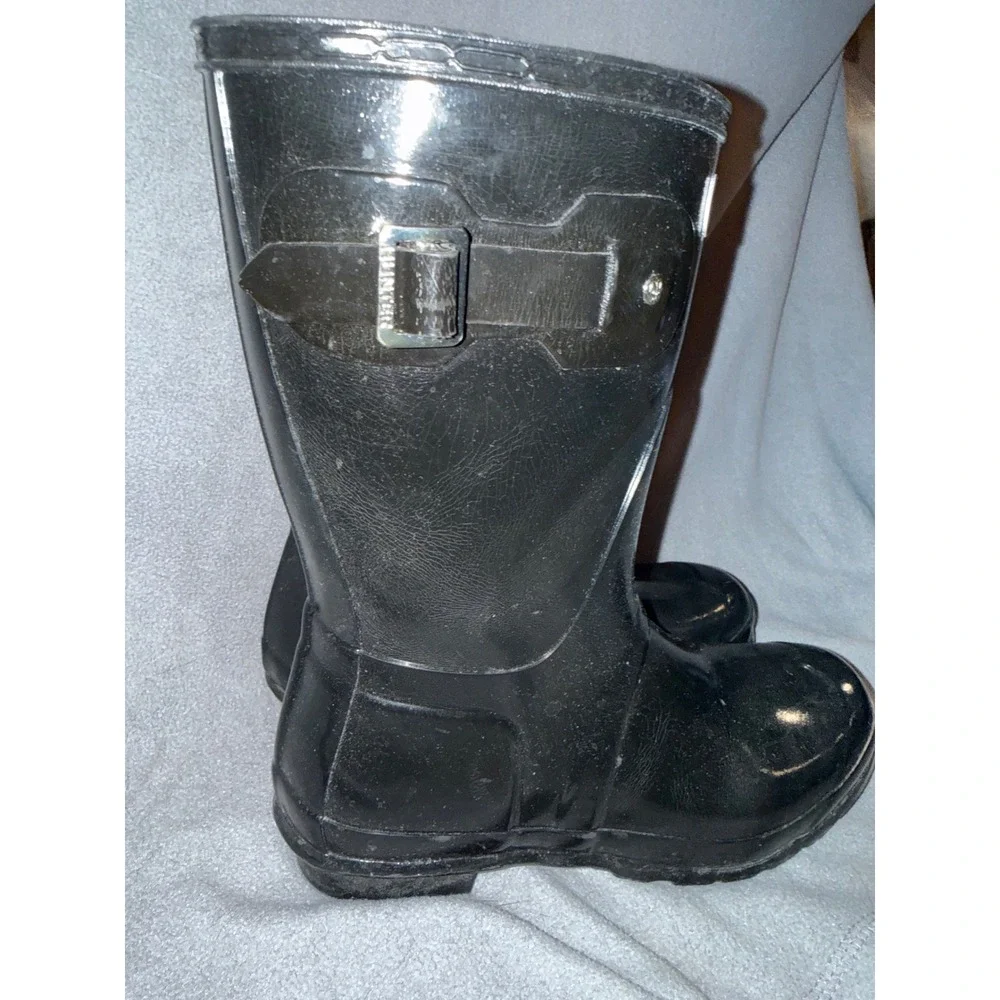Hunter Original Short Gloss Black Waterproof Rain Boots Womens Size 9 US 7 UK